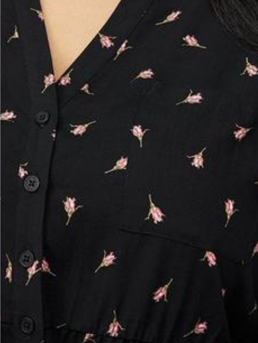 BNWT I bought 2. Torrid 2x Black Button-Front Top with Pink Floral Print